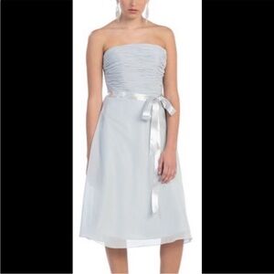 May Queen Couture Strapless Ruched Bodice Bridesmaid Prom Formal Dress Silver